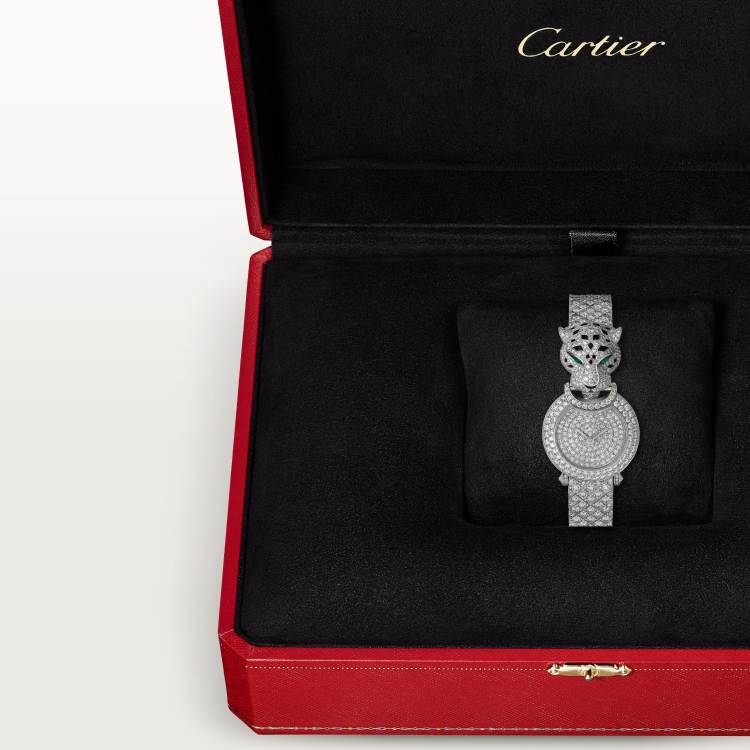 La Panthère de Cartier 腕表 Mini 18K镀铑白金 石英