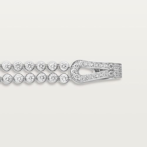 Agrafe手链，镶嵌圆形明亮式切割钻石，铺镶钻石 