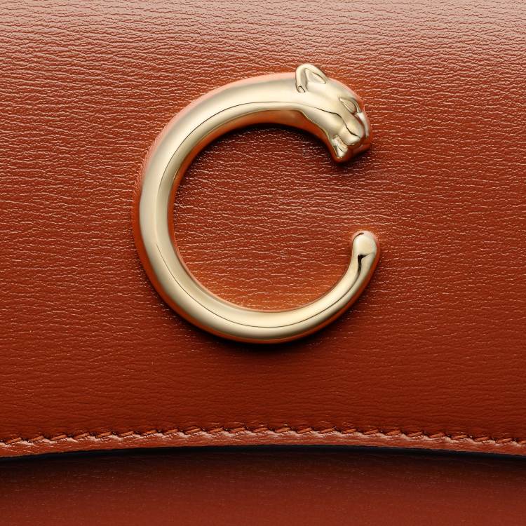 翻盖通用型皮夹，Panthère de Cartier卡地亚猎豹系列
 棕色 小牛皮