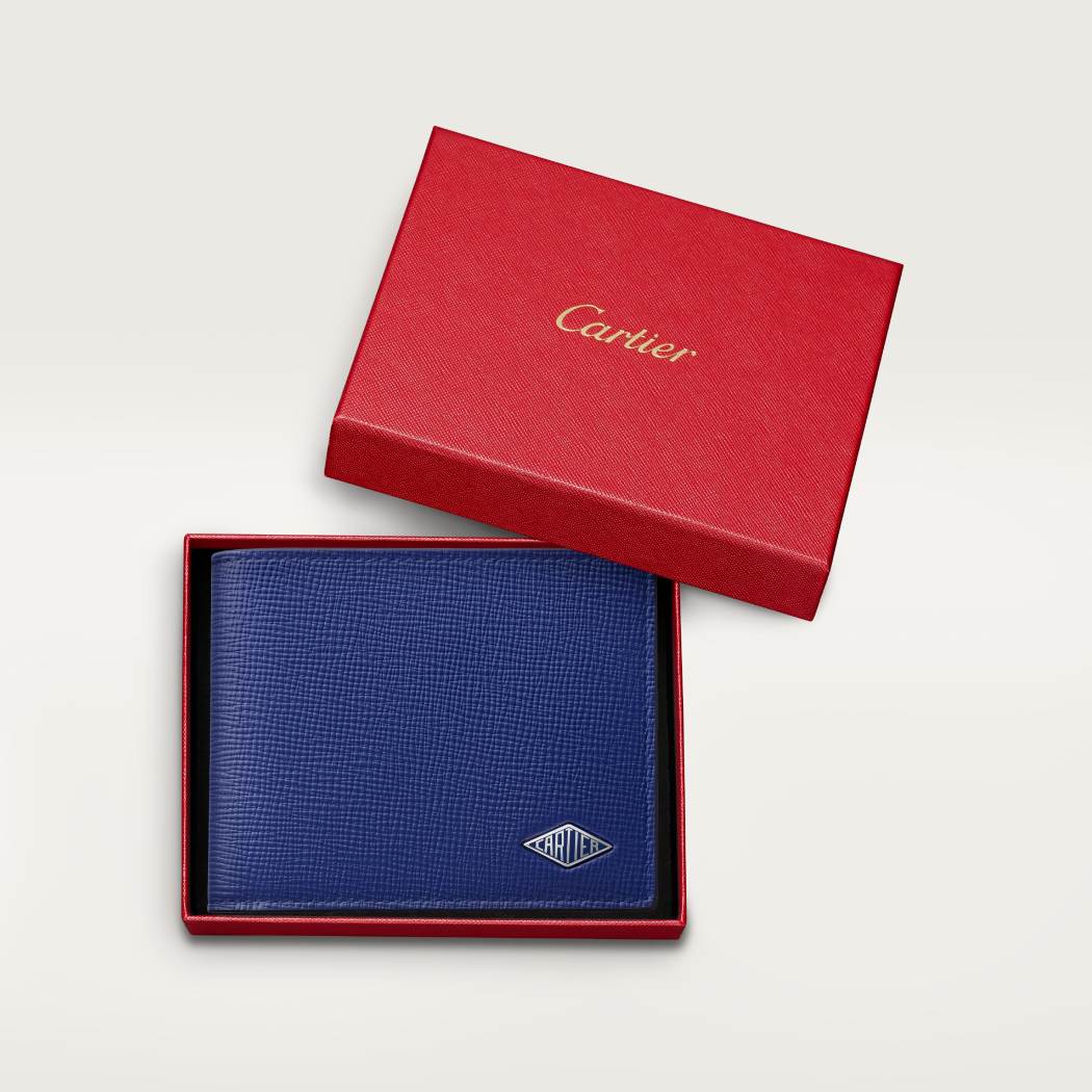 Cartier Losange系列小皮具，短款皮夹 蓝色 小牛皮