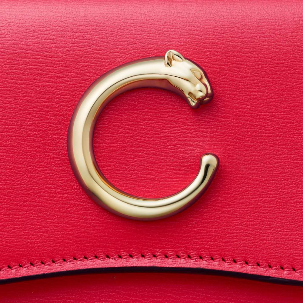 迷你皮夹，Panthère de Cartier卡地亚猎豹系列 红色 小牛皮