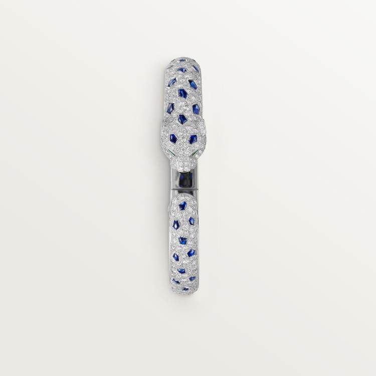 Panthère de Cartier卡地亚猎豹手镯，中号款，铺镶钻石  18K白金