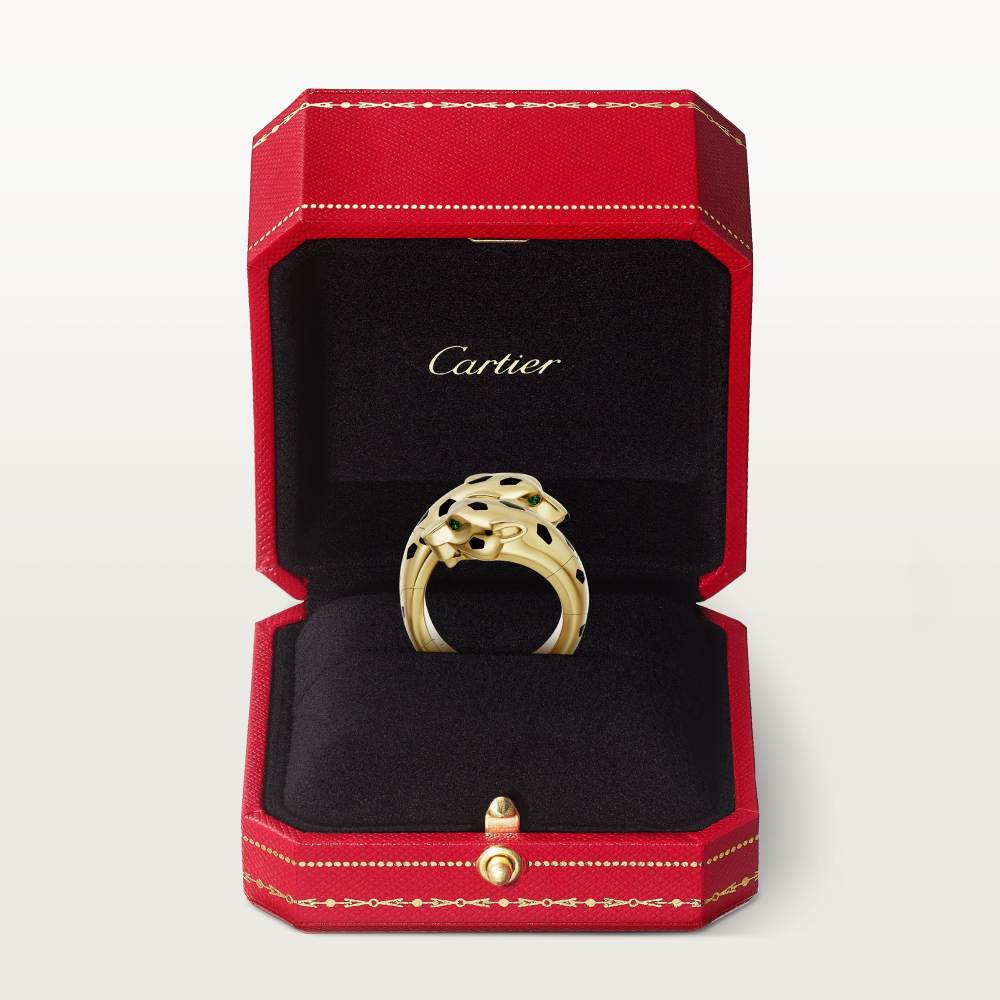 Panthère de Cartier卡地亚猎豹戒指，双头款 18K黄金