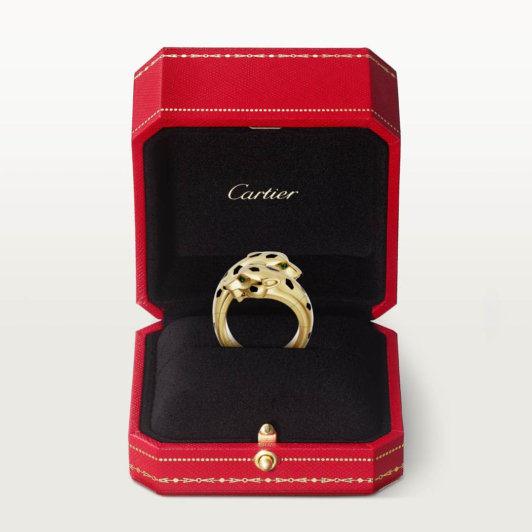 Panthère de Cartier卡地亚猎豹戒指，双头款 18K黄金