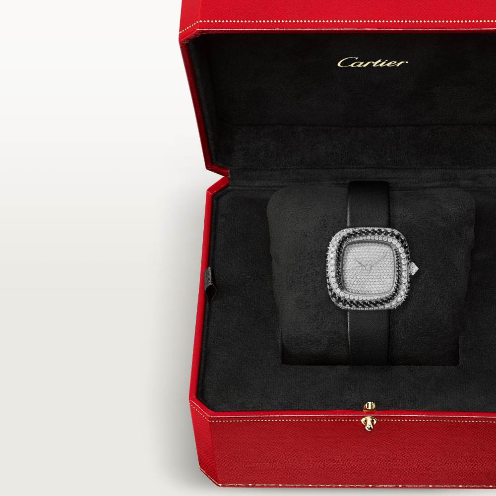 Coussin de Cartier腕表 中号款 18K镀铑白金 石英
