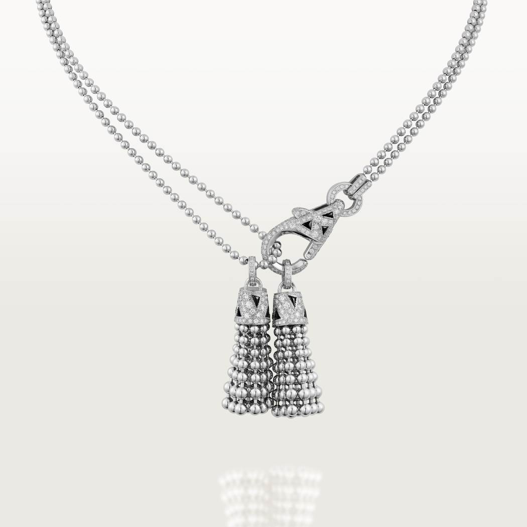 Panthère de Cartier卡地亚猎豹项链，半铺镶钻石 18K白金