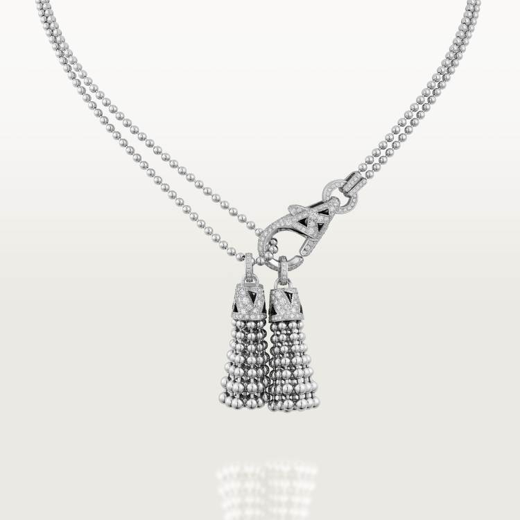 Panthère de Cartier卡地亚猎豹项链，半铺镶钻石 18K白金