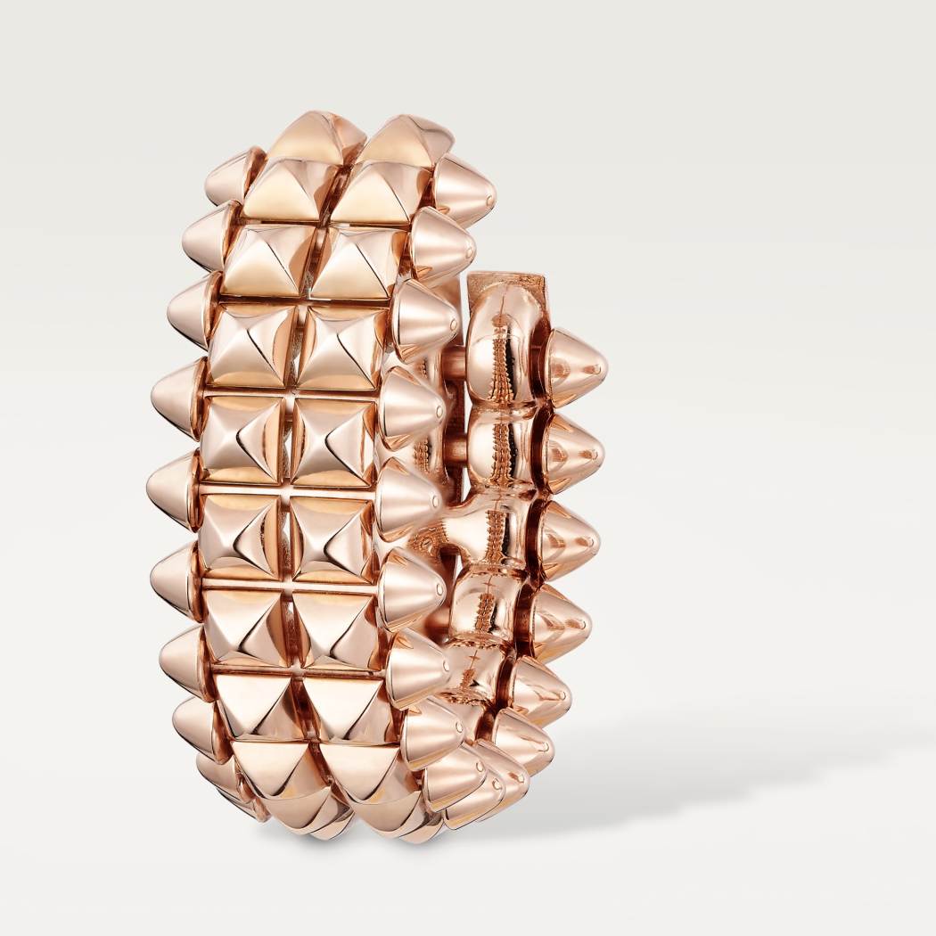 Clash de Cartier圈形耳环，双排款 18K玫瑰金