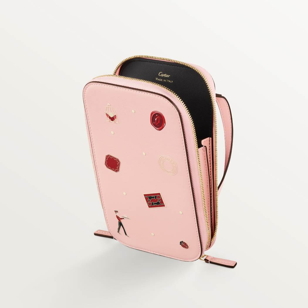 手机包，Diabolo de Cartier系列 粉色 小牛皮