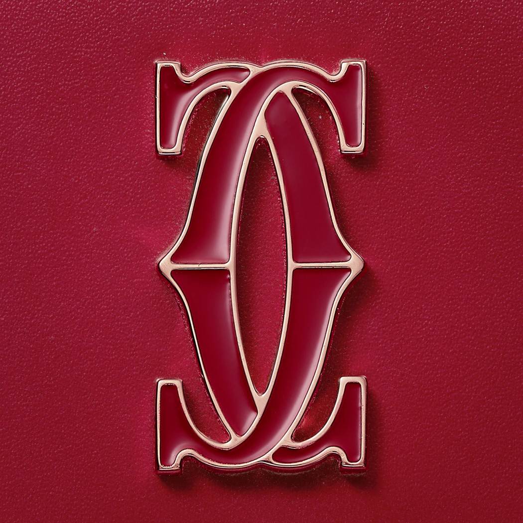 C de Cartier翻盖通用型皮夹 红色 小牛皮