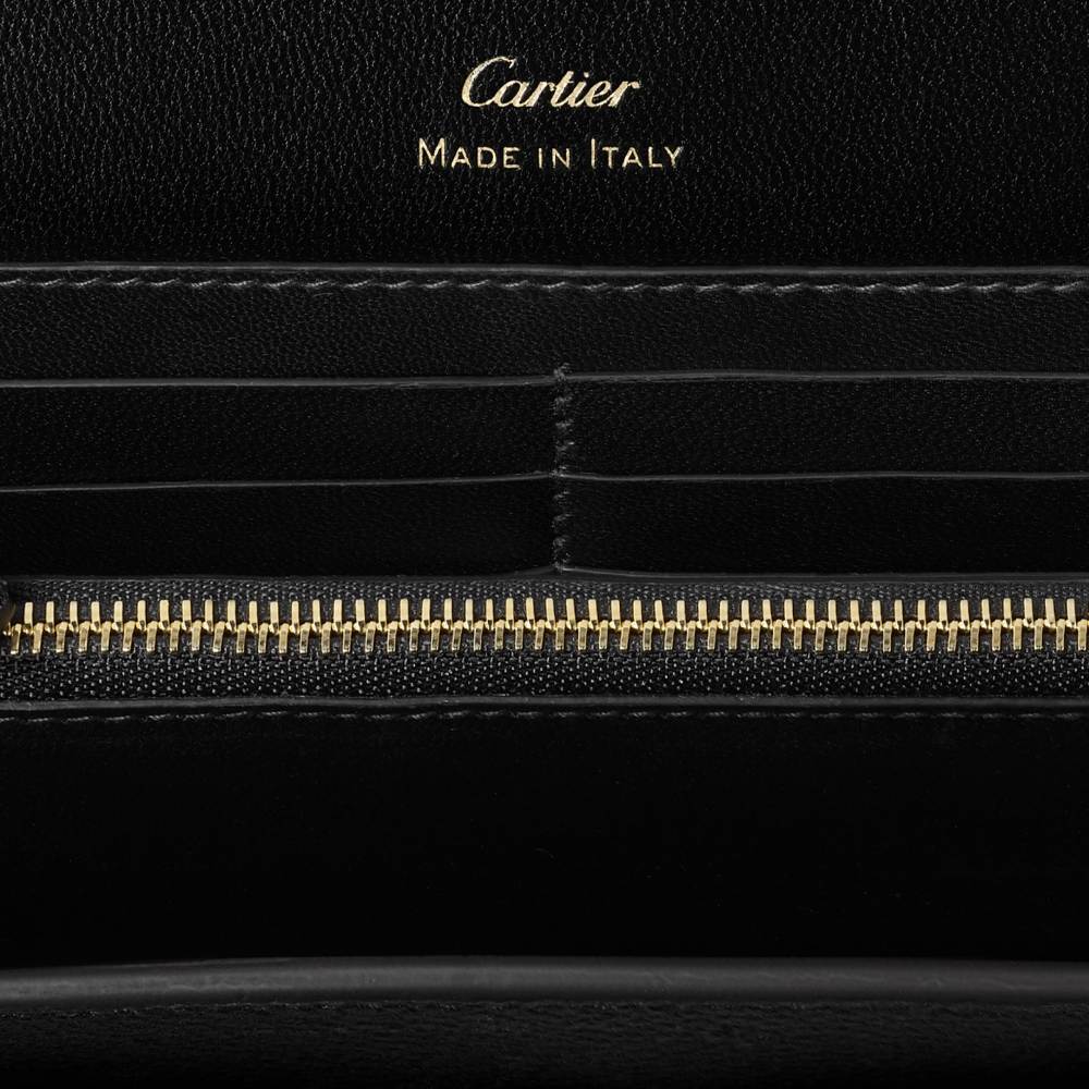 Panthère Graphique de Cartier系列翻盖通用型皮夹 黑色 小牛皮