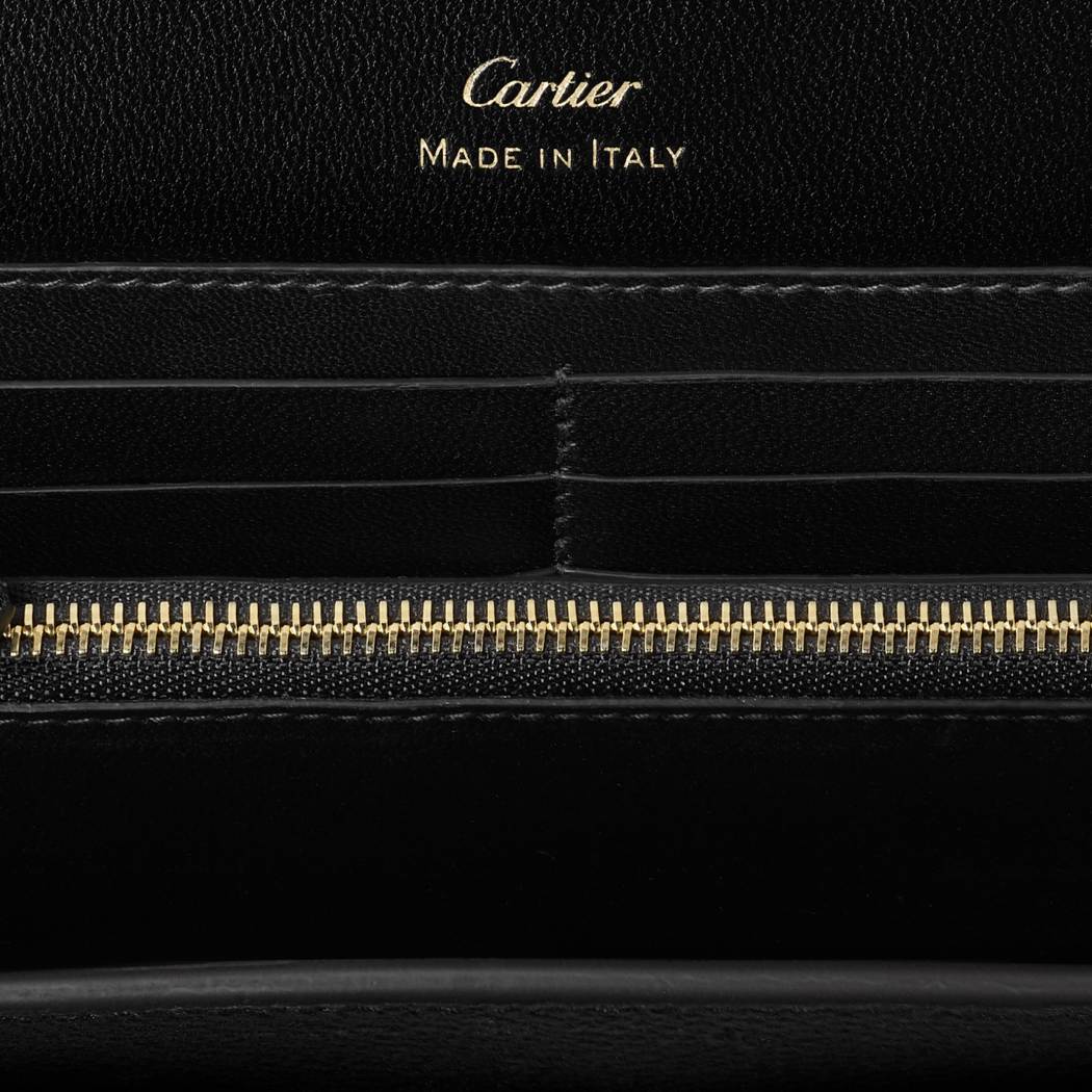 Panthère Graphique de Cartier系列翻盖通用型皮夹 黑色 小牛皮