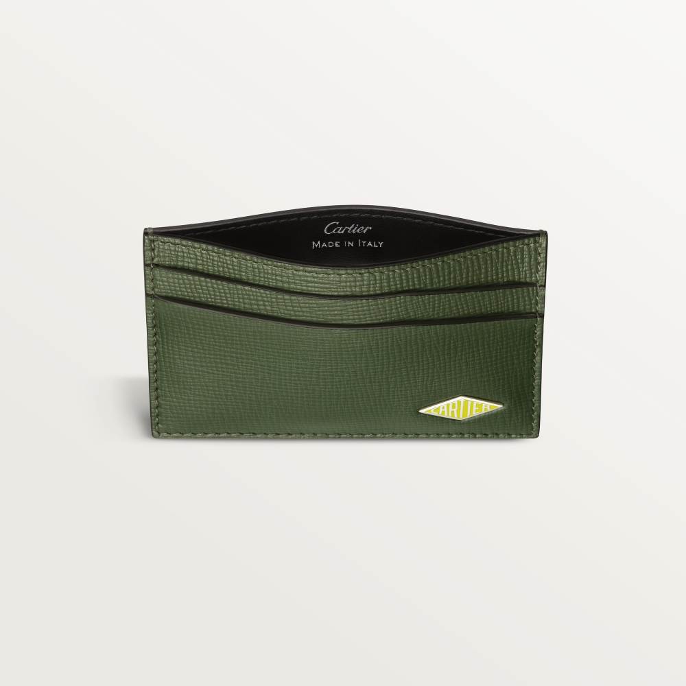 Cartier Losange系列双层卡片夹  绿色 小牛皮