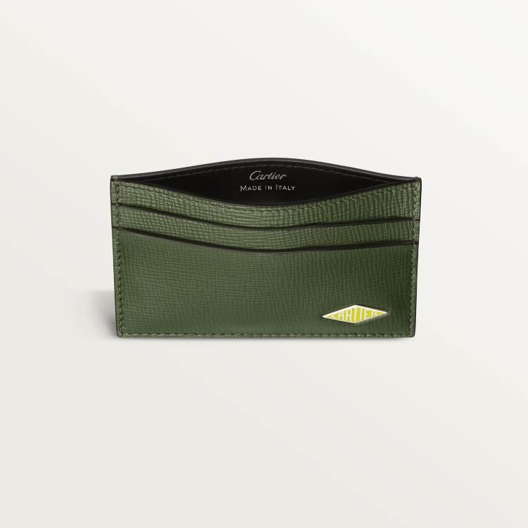 Cartier Losange系列双层卡片夹  绿色 小牛皮