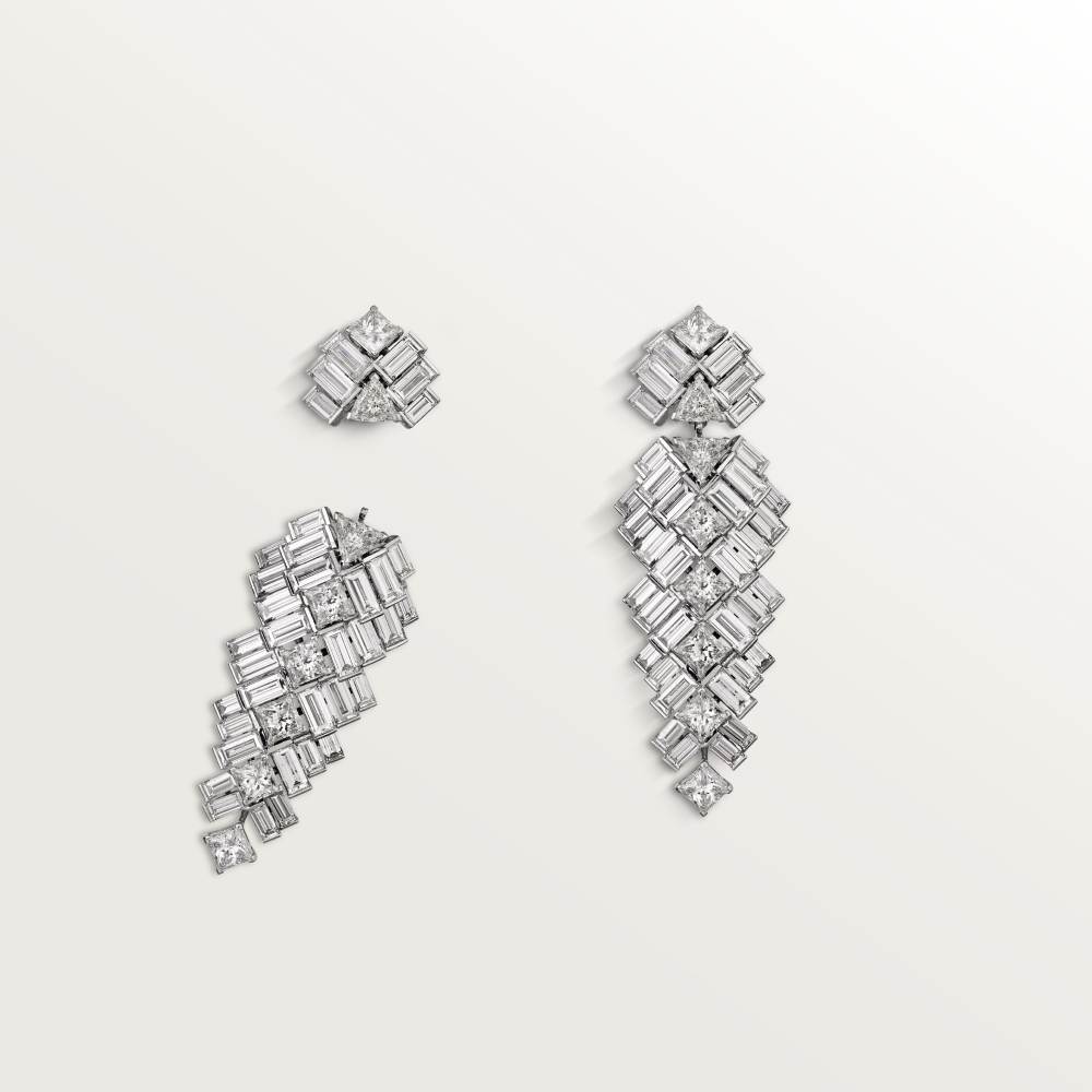 Reflection de Cartier耳环，镶嵌钻石 18K白金