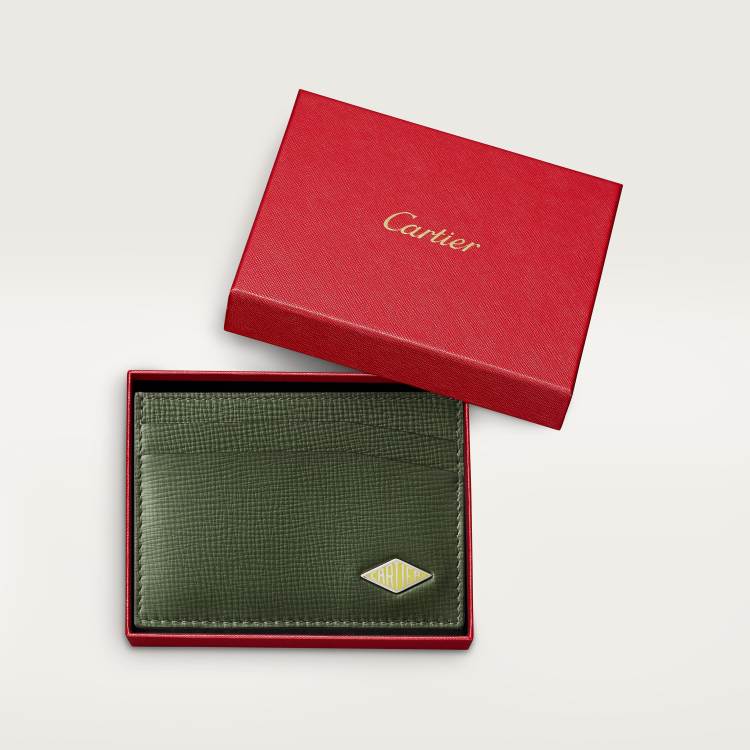 Cartier Losange系列双层卡片夹  绿色 小牛皮