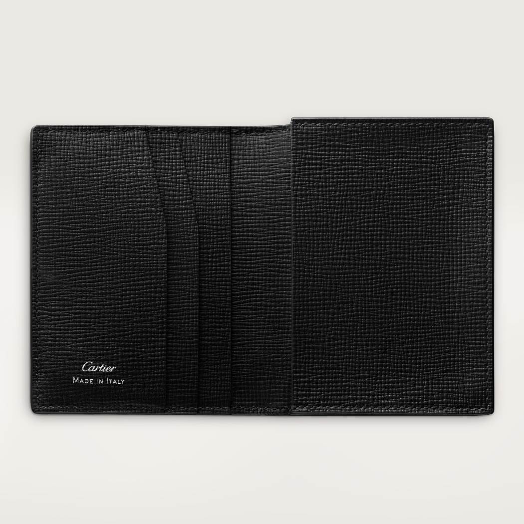 4信用卡皮夹，Cartier Losange系列 黑色 小牛皮