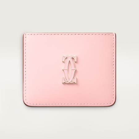 C de Cartier单卡片夹 粉色 小牛皮