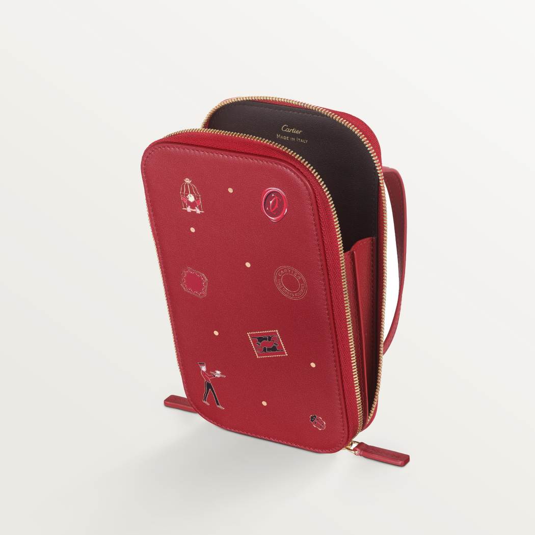 手机包，Diabolo de Cartier系列 红色 小牛皮