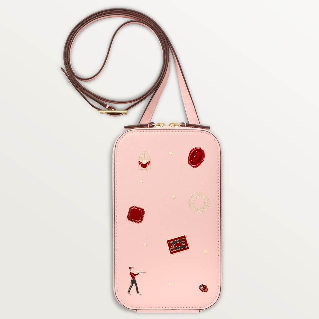 手机包，Diabolo de Cartier系列 粉色 小牛皮