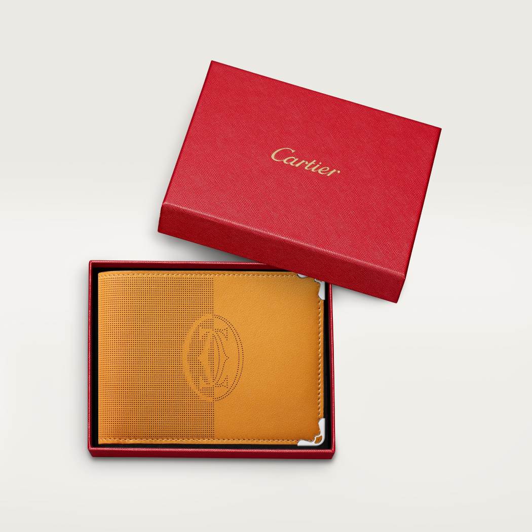 6信用卡短款皮夹，Must de Cartier系列 黄色 小牛皮