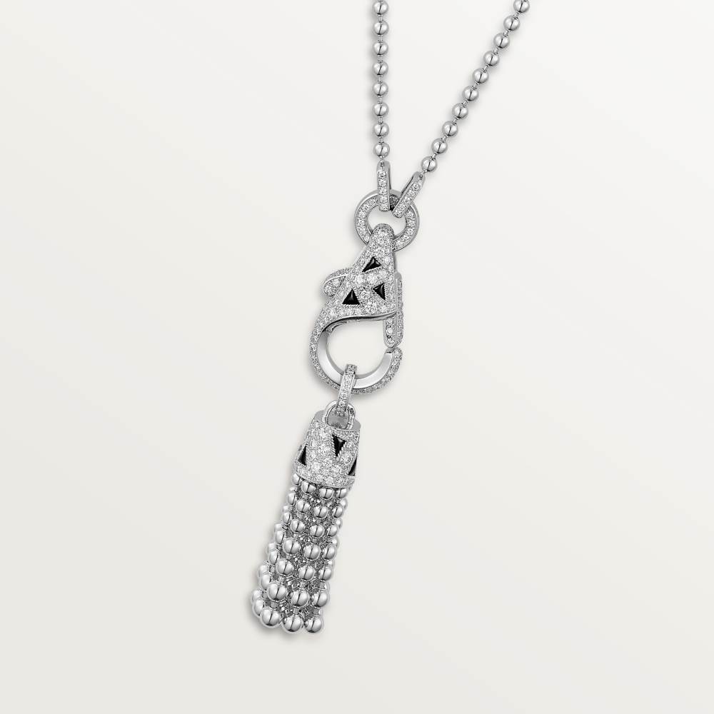 Panthère de Cartier卡地亚猎豹项链，半铺镶钻石 18K白金