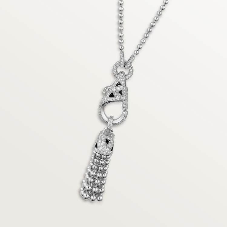 Panthère de Cartier卡地亚猎豹项链，半铺镶钻石 18K白金