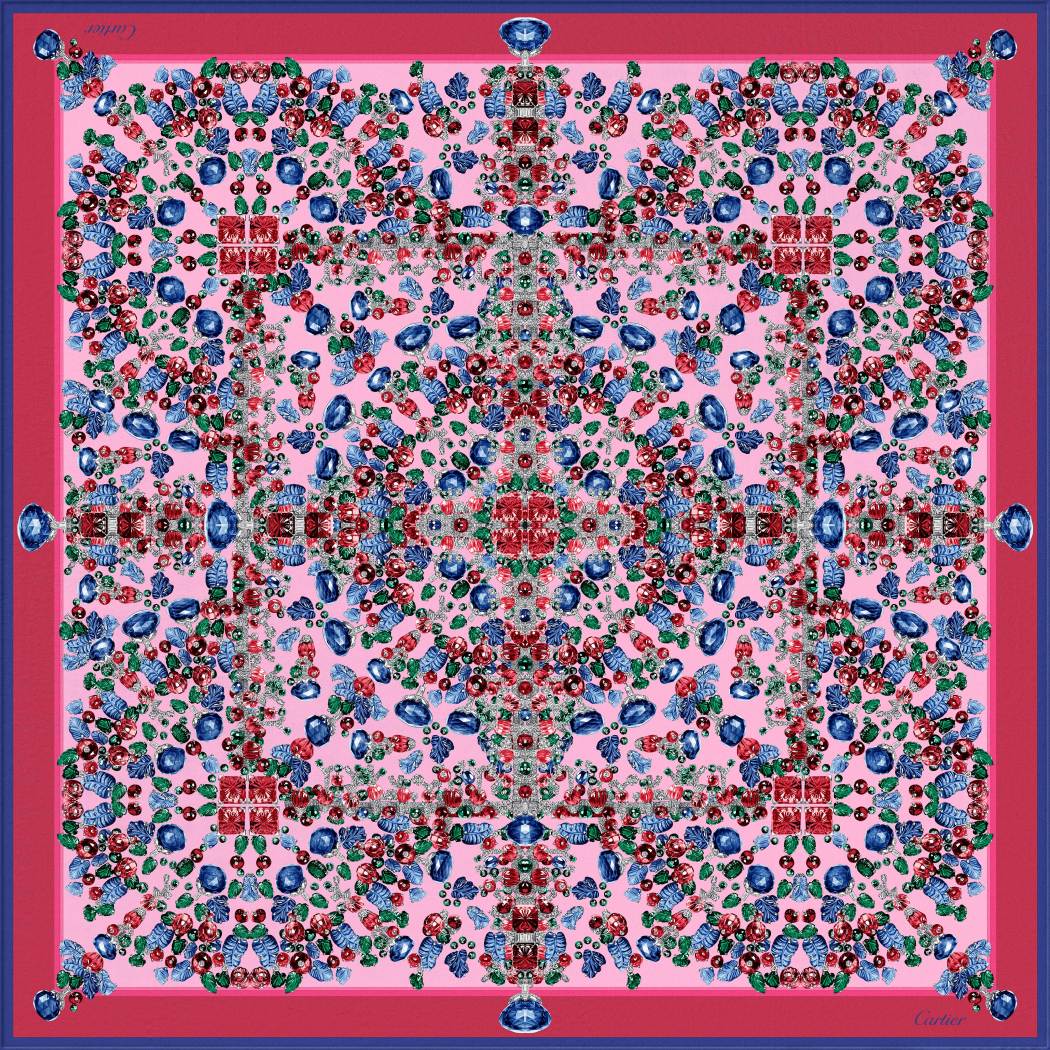 卡地亚“Tutti Frutti水果锦囊”风格方巾 90