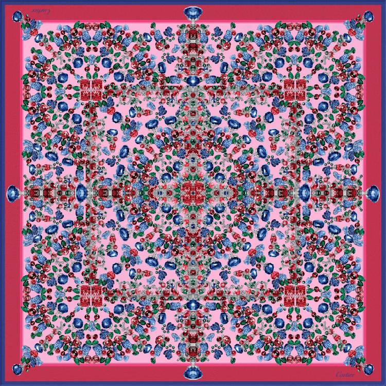 卡地亚“Tutti Frutti水果锦囊”风格方巾 90