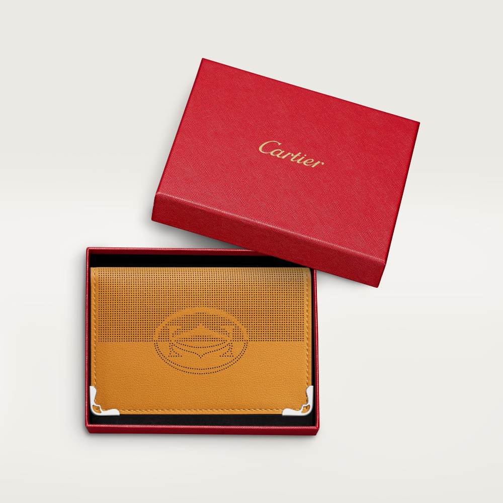 4信用卡皮夹，Must de Cartier系列 黄色 小牛皮