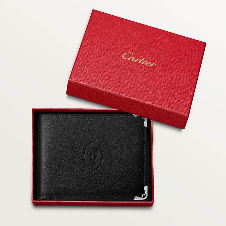 6信用卡皮夹，Must de Cartier系列 黑色 小牛皮