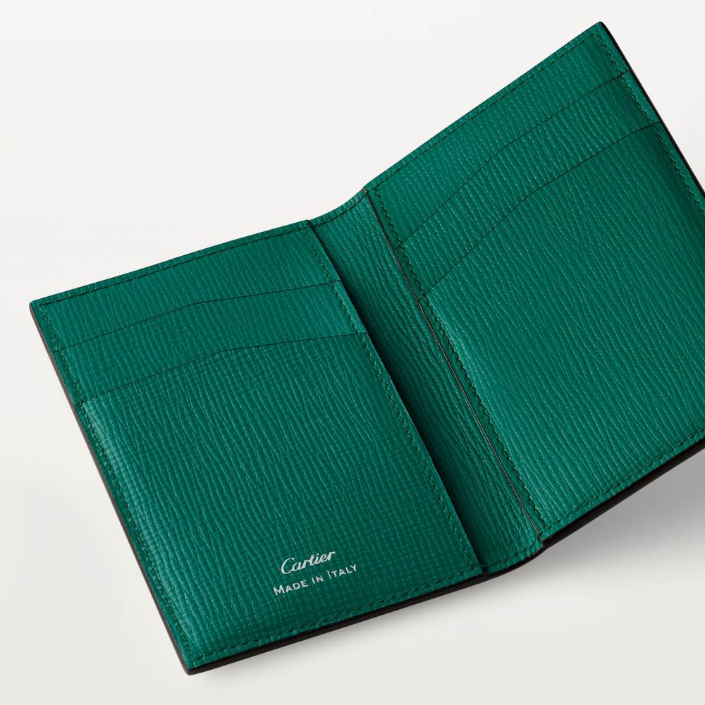 4信用卡皮夹，Cartier Losange系列 绿色 小牛皮