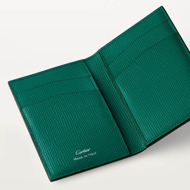 4信用卡皮夹，Cartier Losange系列 绿色 小牛皮