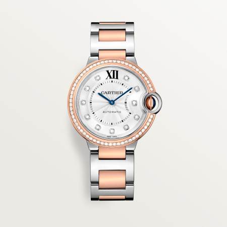 Ballon Bleu de Cartier卡地亚蓝气球腕表 36毫米 精钢色 - 玫瑰K金 自动上链