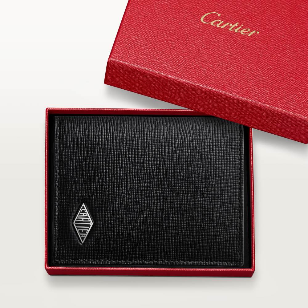 4信用卡皮夹，Cartier Losange系列 黑色 小牛皮