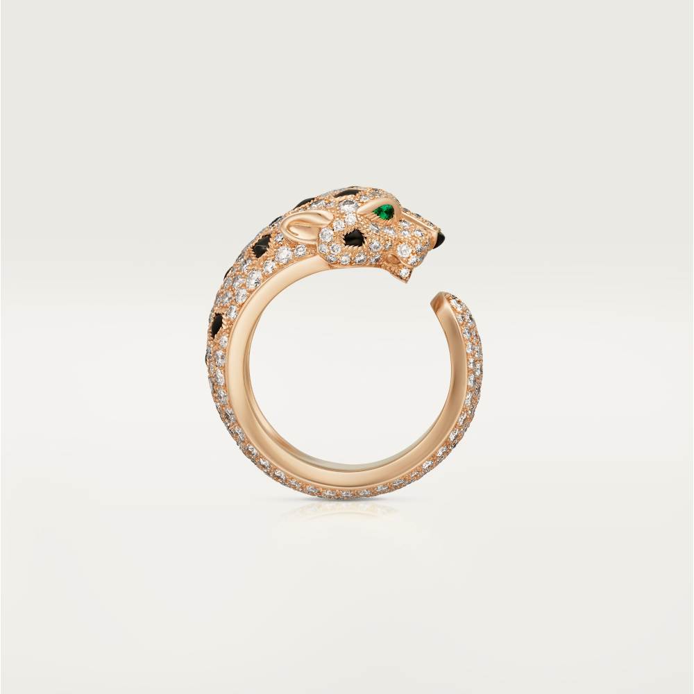 Panthère de Cartier卡地亚猎豹戒指，中号款，铺镶钻石 18K玫瑰金
