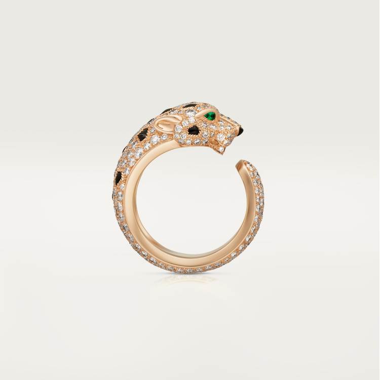 Panthère de Cartier卡地亚猎豹戒指，中号款，铺镶钻石 18K玫瑰金