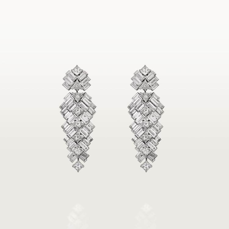 Reflection de Cartier耳环，镶嵌钻石 18K白金
