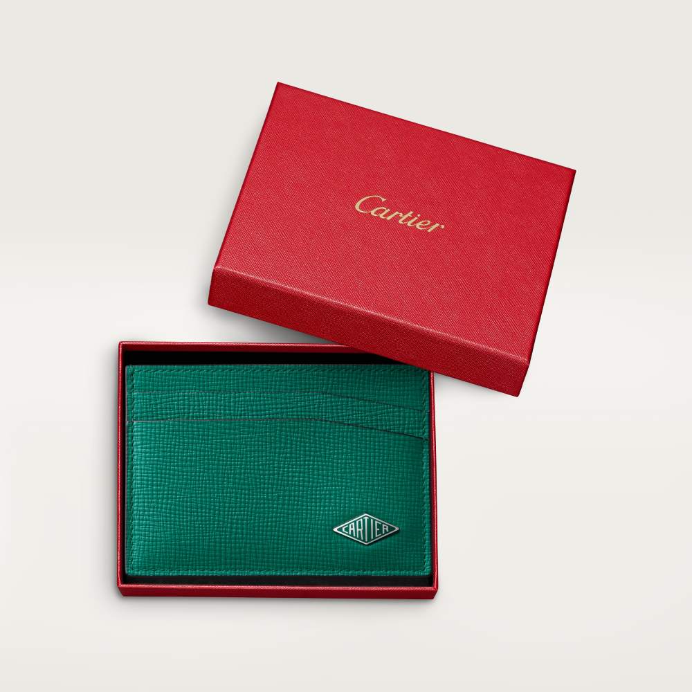 Cartier Losange系列双层卡片夹  绿色 小牛皮