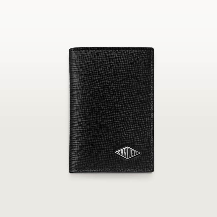 4信用卡皮夹，Cartier Losange系列 黑色 小牛皮