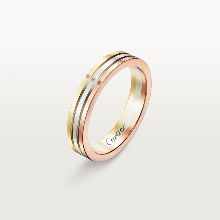 Vendôme Louis Cartier结婚戒指 18K白金，18K黄金，18K玫瑰金