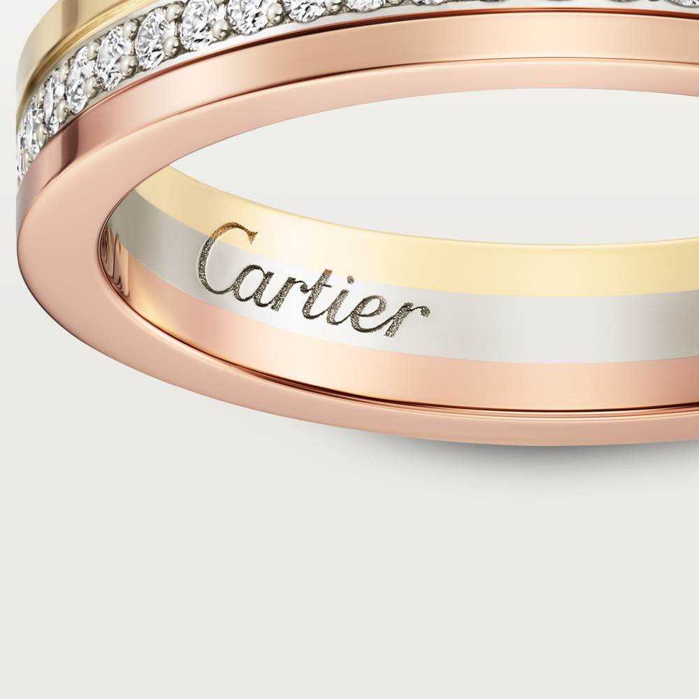 Vendôme Louis Cartier结婚戒指 18K白金，18K黄金，18K玫瑰金
