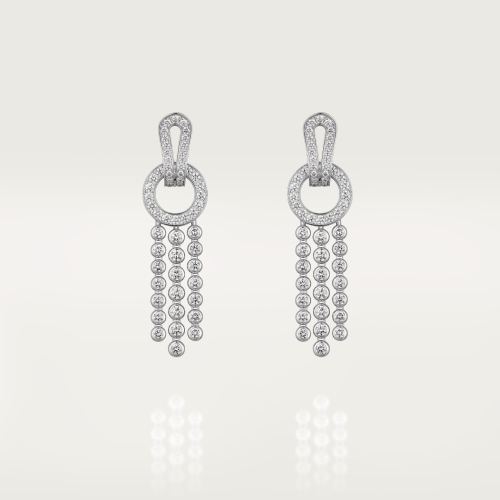 Agrafe耳环,镶嵌圆形明亮式切割钻石,铺镶钻石