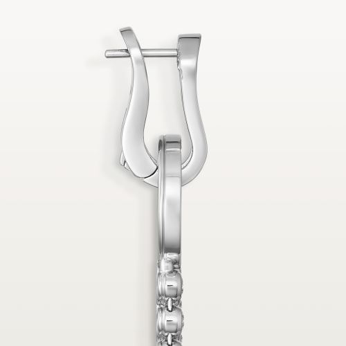 Agrafe耳环，镶嵌圆形明亮式切割钻石，铺镶钻石