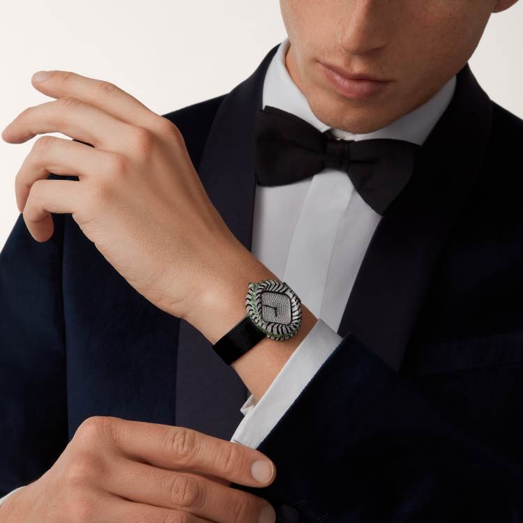 动物高级珠宝腕表  18K镀铑白金 石英