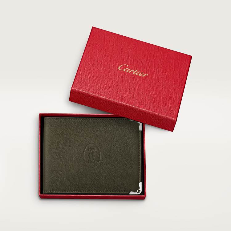 6信用卡短款皮夹，Must de Cartier系列 卡其色 小牛皮