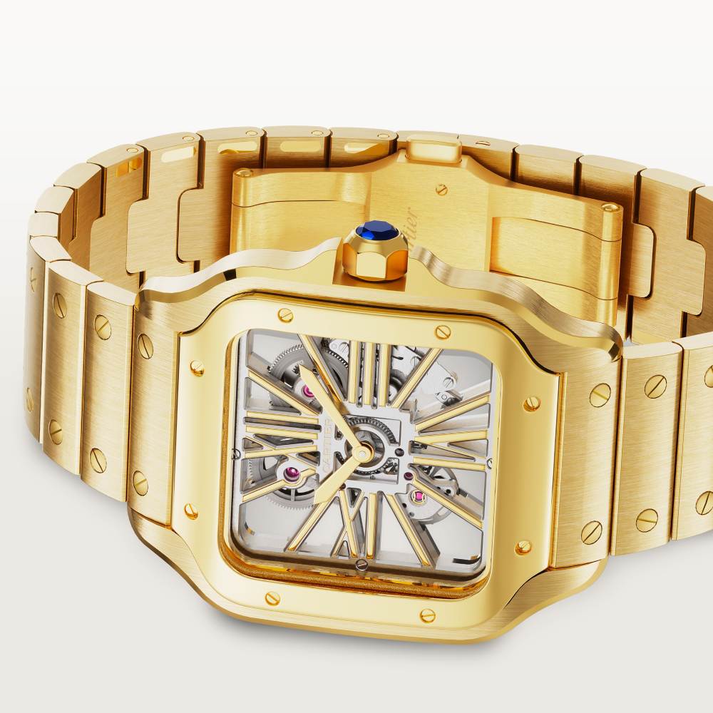 Santos de Cartier腕表 大号 18K黄金 手动上链
