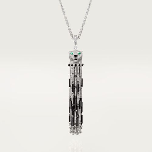 Panthère de Cartier卡地亚猎豹长项链，缟玛瑙，多种佩戴，大号款，铺镶钻石