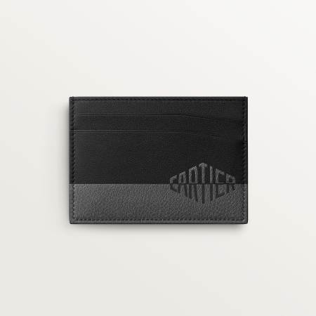 Cartier Losange Shadow系列双层卡片夹 黑色 小牛皮