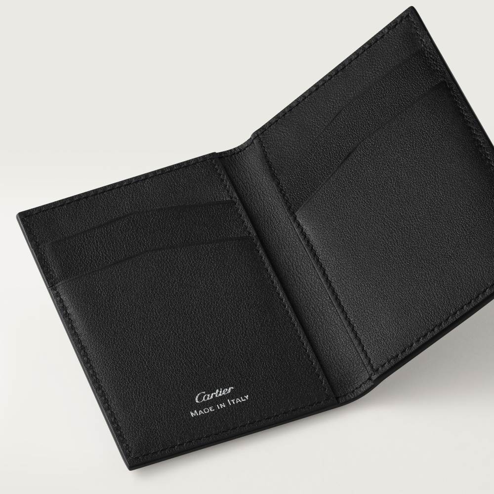 4信用卡皮夹，Cartier Losange Shadow系列 黑色 小牛皮